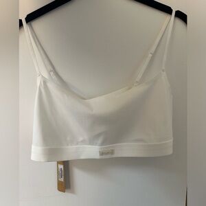 Skims white ribbed bralette